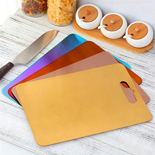 GULRUH Wood Cutting Boards for Kitchen, Kitchen Stainless Steel Cutting Board Cutlery Can Hang Food Slice Cutting Storage Cutting Board Bar Household Kit Non-Stick and Durable Kitchen Tools (Color :