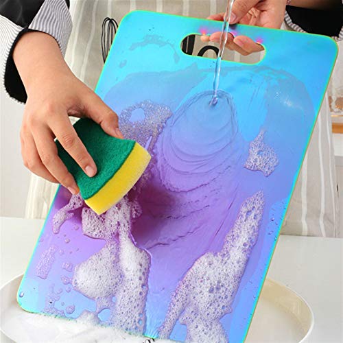 GULRUH Wood Cutting Boards for Kitchen, Kitchen Stainless Steel Cutting Board Cutlery Can Hang Food Slice Cutting Storage Cutting Board Bar Household Kit Non-Stick and Durable Kitchen Tools (Color :