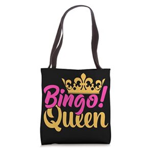 bingo queen funny bingo player tote bag