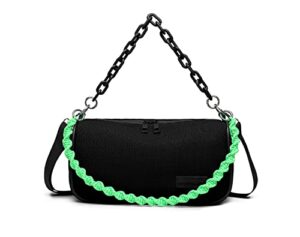 womens shoulder tote handbag purse small crossbody bag for women girls fashion classic bag lightweight (black)