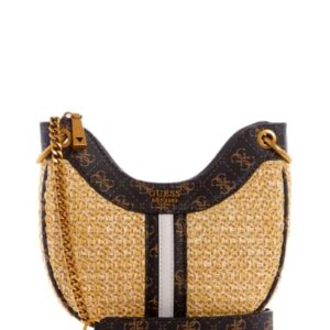 GUESS US Kasinta Raffia Mini Hobo Bag