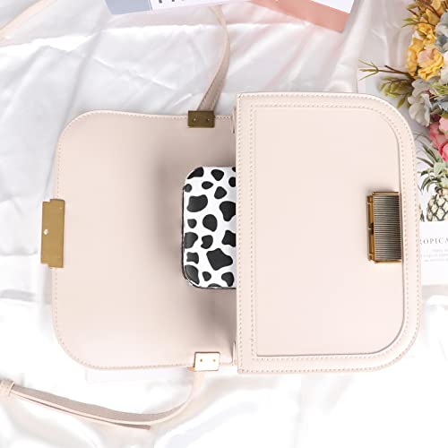 ENONCI Travel Jewelery Case with Cow Print, Travel Essentials for Women Portable Small Jewelry Box, Mini Travel Jewelry Organizer, for Ring, Earring, Necklace, Bracelet Organizer for Girls Women