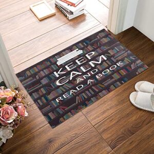 Oueoty Retro Bookshelf Keep Calm and Read a Book Area Rug Rugs for Living Room Bedroom 4x5ft/48x60in/120x153cm