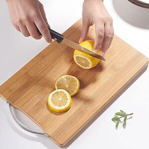 GULRUH Wood Cutting Boards for Kitchen, Bamboo Cutting Board for Kitchen, Can Be Used As Cheese Board, with Handle, Non-Slip, Size:34cm*24cm