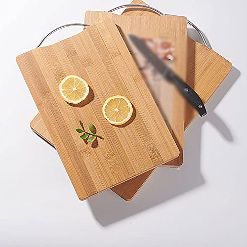 GULRUH Wood Cutting Boards for Kitchen, Bamboo Cutting Board for Kitchen, Can Be Used As Cheese Board, with Handle, Non-Slip, Size:34cm*24cm