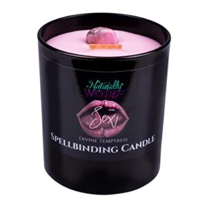 naturally wicked spellbinding candle | scented crystal spell candle | inc unique candle gift box (sex)