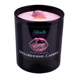 Naturally Wicked Spellbinding Candle | Scented Crystal Spell Candle | Inc Unique Candle Gift Box (Sex)