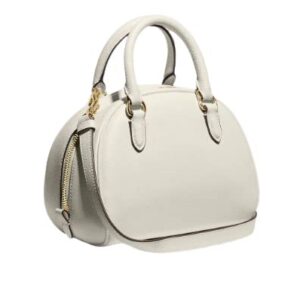 COACH Crossgrain Leather Sydney Satchel Bag in Chalk