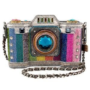 mary frances life in color beaded crossbody camera handbag, multi