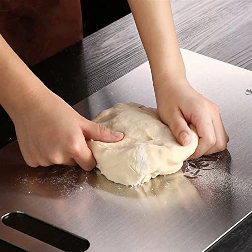 GULRUH Wood Cutting Boards for Kitchen, 304 Stainless Steel Cutting Board Household Kitchen Rectangular Board