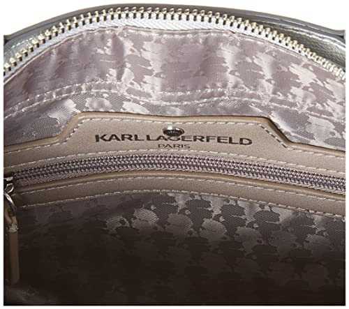 Karl Lagerfeld Paris Womens Hb Satchel, Almd/Khk/Slvr, One Size US