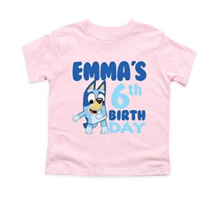 bluey birthday party shirt, bluey 6th birthday t-shirt, bluey birthday girl party, bluey personalized custom birthday t-shirt, bluey party shirt
