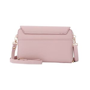 EVVE Small Crossbody Shoulder Bag For Women, Cell Phone Wallet Purse with Multiple Card Slots | Blush