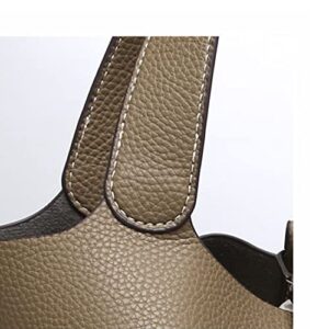 Vegetable Basket Handbag Cowhide Tote Bag for Women Genuine Leather Bucket Vintage Purse Bag