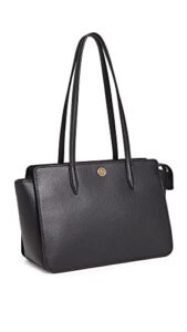 tory burch women’s robinson pebbled small tote, black, one size