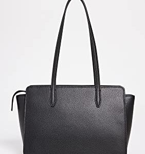 Tory Burch Women's Robinson Pebbled Small Tote, Black, One Size