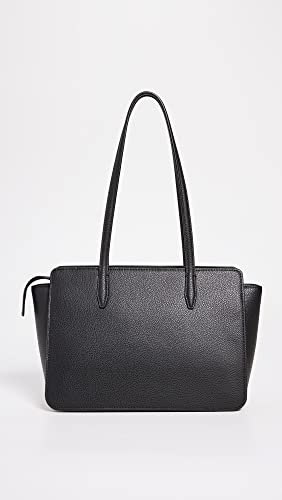 Tory Burch Women's Robinson Pebbled Small Tote, Black, One Size