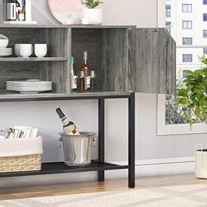 Bestier Kitchen Sideboard with Storage for Coffee bar Bundle with 31" Industrial Floating Shelving Kitchen Wall-Mounted Shelf with Towel Bar