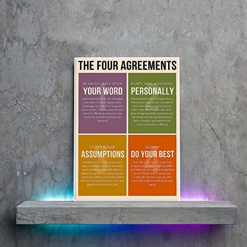 Art Poster Vintage Four Agreement Poster Canvas Print Canvas Painting Wall Art Poster for Bedroom Living Room Decor 16x20inch(40x51cm) Unframe-Style-1