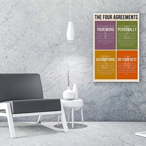 Art Poster Vintage Four Agreement Poster Canvas Print Canvas Painting Wall Art Poster for Bedroom Living Room Decor 16x20inch(40x51cm) Unframe-Style-1