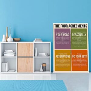 Art Poster Vintage Four Agreement Poster Canvas Print Canvas Painting Wall Art Poster for Bedroom Living Room Decor 16x20inch(40x51cm) Unframe-Style-1