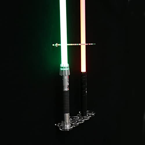 WANLIAN Lightsaber Stand Lightsaber Wall Mount Lightsaber Display Stand Vertical Lightsaber Holder Acrylic Lightsaber Display Stand for Display Lightsaber Wall (Transparent 5 Holes)