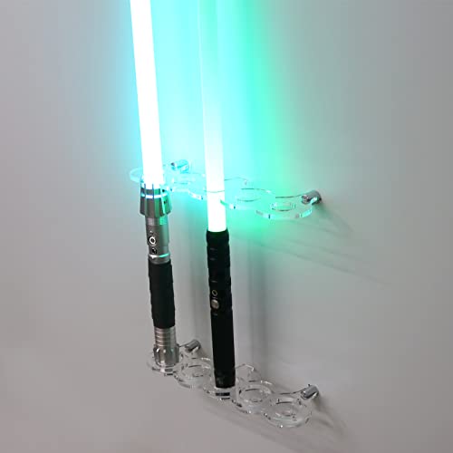 WANLIAN Lightsaber Stand Lightsaber Wall Mount Lightsaber Display Stand Vertical Lightsaber Holder Acrylic Lightsaber Display Stand for Display Lightsaber Wall (Transparent 5 Holes)