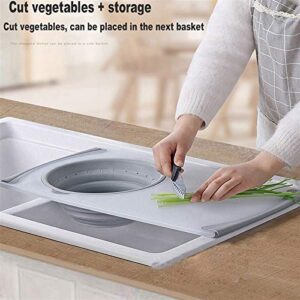 GULRUH Wood Cutting Boards for Kitchen, Home Kitchen Non-Slip Retractable Cutting Board with Drain Basket Cutting Board Drain Basket Oil-Free Kitchen Tools