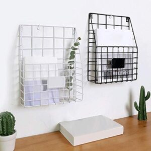 EYHLKM Simple Iron Grid Book Shelf Home Wall Decoration Wall Newspaper Magazine Storage Shelf Wall Shelves Wrought Iron (Color : OneColor)