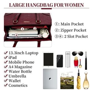 Avarmora Purses and Handbags for Women Fashion Ladies Tote Bags PU Leather Shoulder Bag Top Handle Satchel Purse Set 3pcs