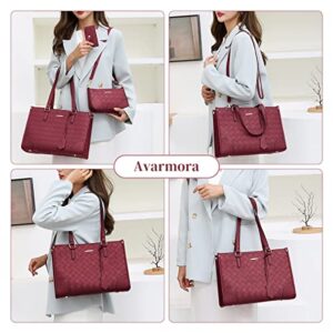 Avarmora Purses and Handbags for Women Fashion Ladies Tote Bags PU Leather Shoulder Bag Top Handle Satchel Purse Set 3pcs