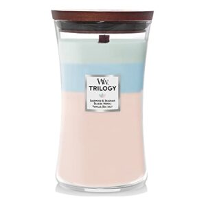 woodwick large hourglass candle, oceanic trilogy, 21.5 oz.