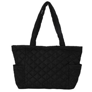 yfgbcx quilted tote bags for women lightweight puffer padding shoulder bag large nylon tote handbag zipper closure