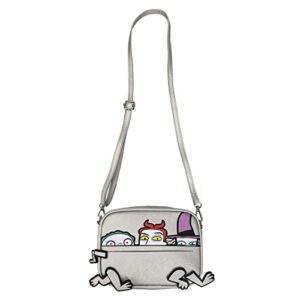 bioworld nightmare before christmas lock shock & barrel women’s gray crossbody handbag