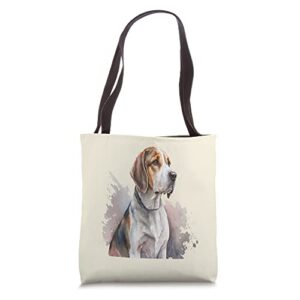 beautiful watercolor beagle portrait tote bag