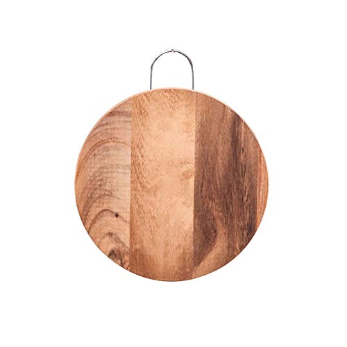 GULRUH Wood Cutting Boards for Kitchen, Kitchen Stuff Cutting Board Wooden Round Fruit Bread Steak Pizza Cutting Board Board Pot Cut Chess Piece Acacia Board Non-Stick and Durable Kitchen Tools (Size