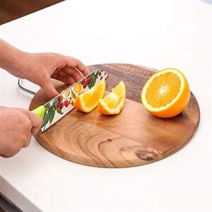 GULRUH Wood Cutting Boards for Kitchen, Kitchen Stuff Cutting Board Wooden Round Fruit Bread Steak Pizza Cutting Board Board Pot Cut Chess Piece Acacia Board Non-Stick and Durable Kitchen Tools (Size