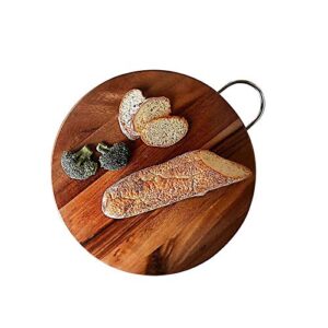 GULRUH Wood Cutting Boards for Kitchen, Kitchen Stuff Cutting Board Wooden Round Fruit Bread Steak Pizza Cutting Board Board Pot Cut Chess Piece Acacia Board Non-Stick and Durable Kitchen Tools (Size