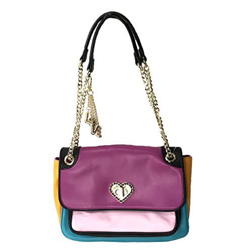 Betsey Johnson Colorblock Love Top Handle Flap Satchel, Multi