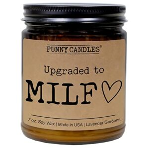 funny candles – milf – gifts for mom from daughter, son – funny mom birthday gifts from daughter, mom gifts, christmas, birthday gifts for mom, presents for mom, lavender candles, handcrafted in usa
