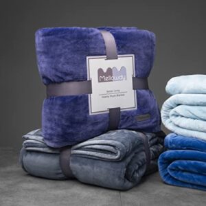 Mellowdy Extra Thick Hearty Plush Flannel Blanket (Violet Purple, 60x80) - 500GSM Twin Size Warm Blanket for Winter, Fall | Soft, Fluffy, Cuddly, Perfect for Bed, Oversized Throw for Couch, Sofa
