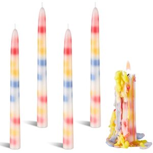 treela 4 pcs multi color drip candles rainbow colored dripping candles for wine bottles home decor, 2 candles per box