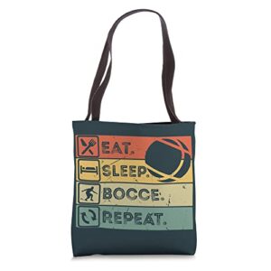 eat sleep bocce repeat bocce ball lover vintage tote bag