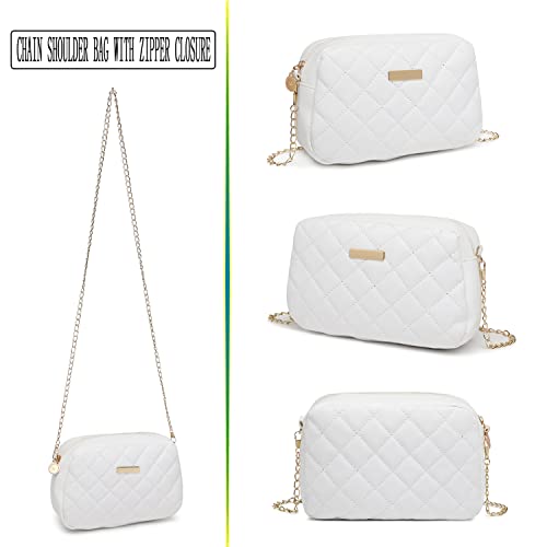 EIMAQ Shoulder Bags Messenger Tote Bag leather Handbag Crossbody Bags Crossover For Women Purses with Strap Stylish Clutch Purse for Women (white)