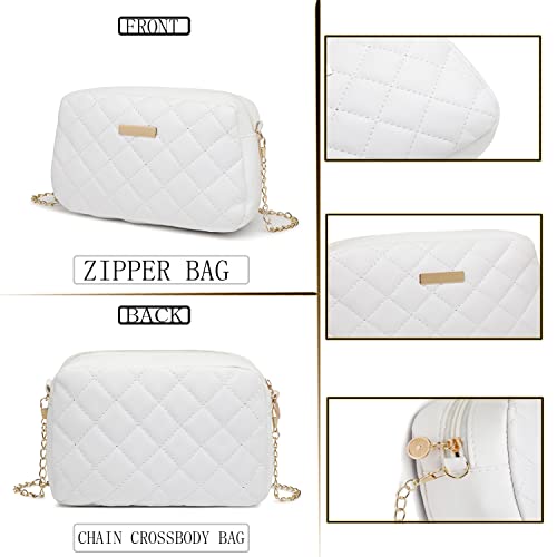 EIMAQ Shoulder Bags Messenger Tote Bag leather Handbag Crossbody Bags Crossover For Women Purses with Strap Stylish Clutch Purse for Women (white)