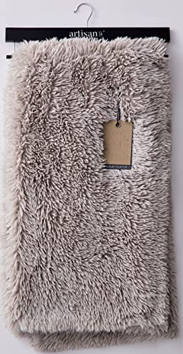 Artisan 34 Extra Warm and Cozy Luxury Faux Fur Blanket - Fuzzy and Fluffy Super Soft Reversible Taupe Throw Blanket for Bed, Couch, Home Décor- Double Sided, Ultra Soft Throw Blanket