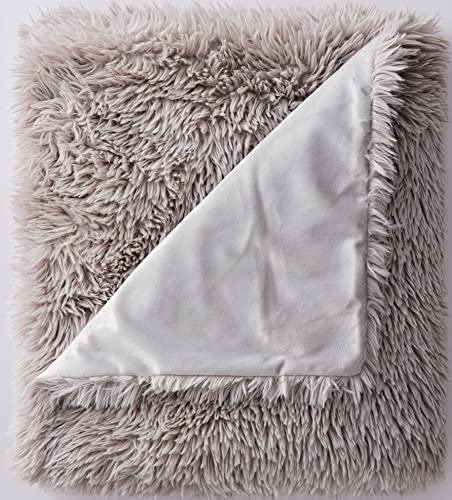 Artisan 34 Extra Warm and Cozy Luxury Faux Fur Blanket - Fuzzy and Fluffy Super Soft Reversible Taupe Throw Blanket for Bed, Couch, Home Décor- Double Sided, Ultra Soft Throw Blanket