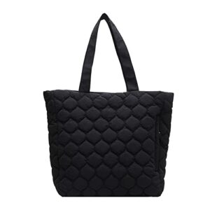 quilted tote bag for women puffer hobo handbag lightweight quilted padding shoulder bag nylon padded crossbody bag zip closure
