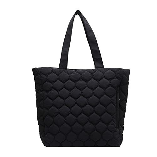 Quilted Tote Bag for Women Puffer Hobo Handbag Lightweight Quilted Padding Shoulder Bag Nylon Padded Crossbody Bag Zip Closure