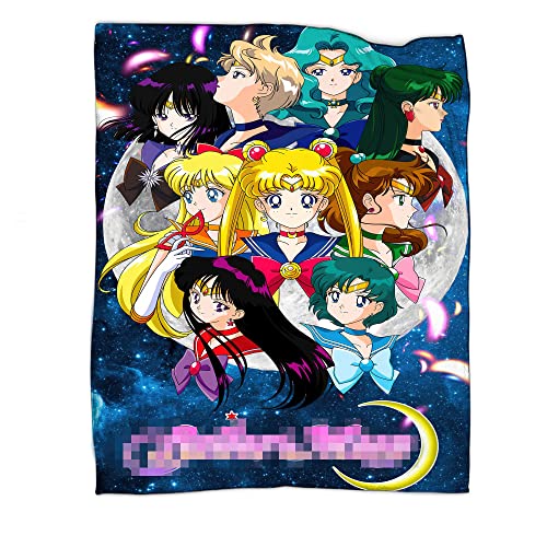 DRINCE Anime Blanket Cartoon Flannel Throw Blankets for Sofa All Season Super Cozy Plush Blanket for Kids Adults Gift 50''X40''